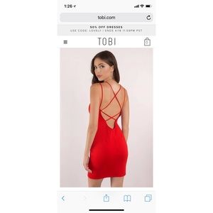 red tobi dress
